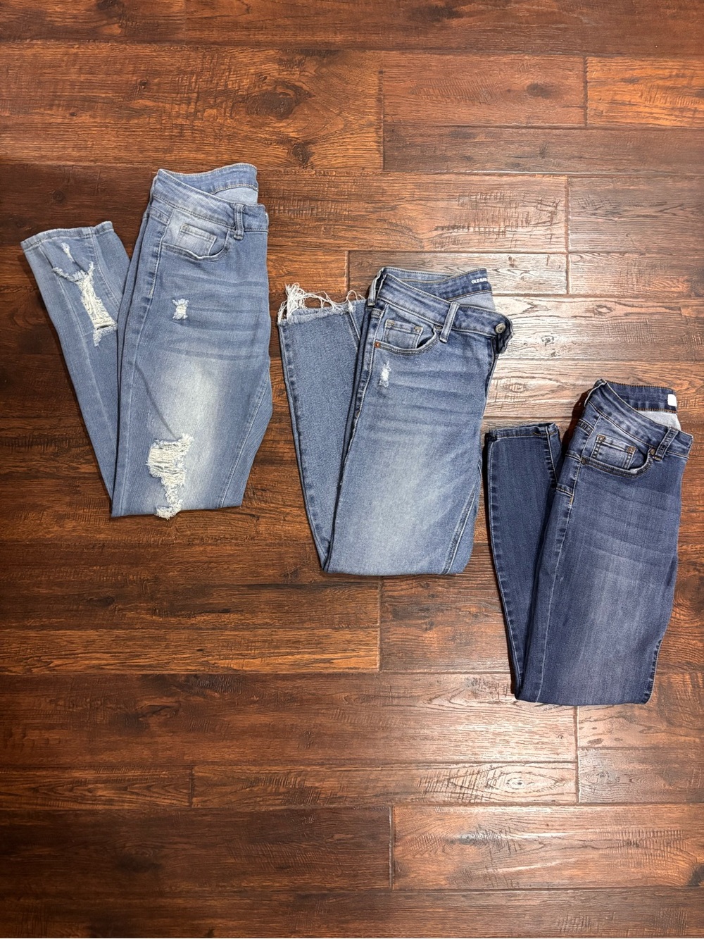Women’s Light to Dark Blue Skinny Jeans Trio - Stretch Denim